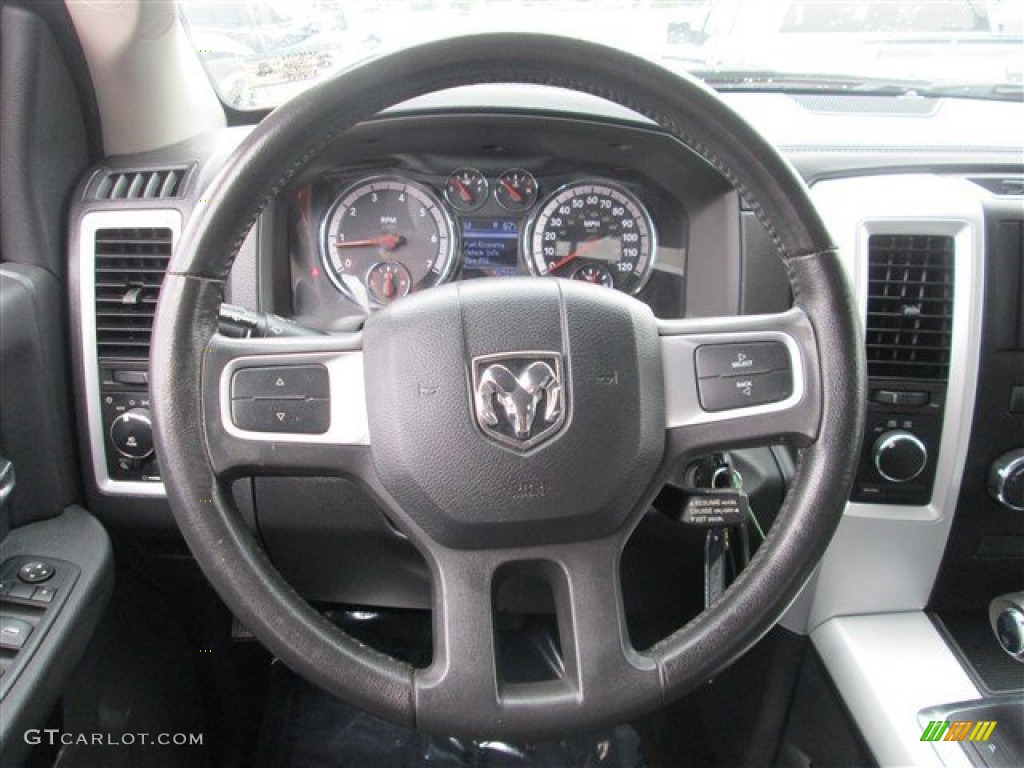 2010 Dodge Ram 1500 Sport Crew Cab 4x4 Dark Slate Gray Steering Wheel Photo #79228030