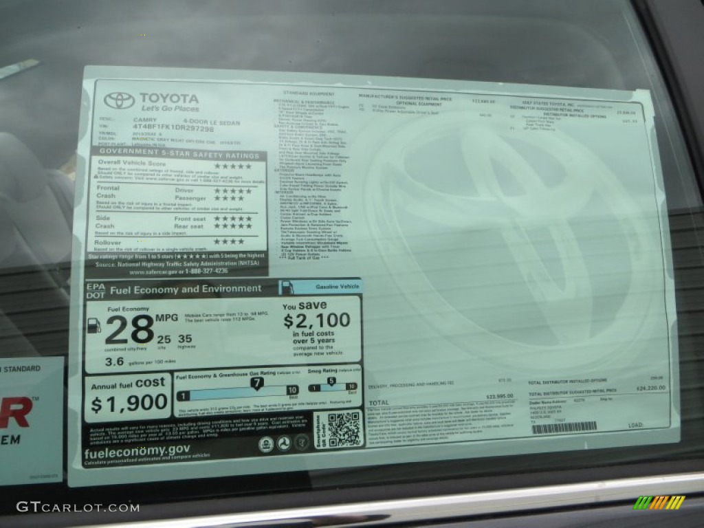 2013 Camry LE - Magnetic Gray Metallic / Ash photo #30