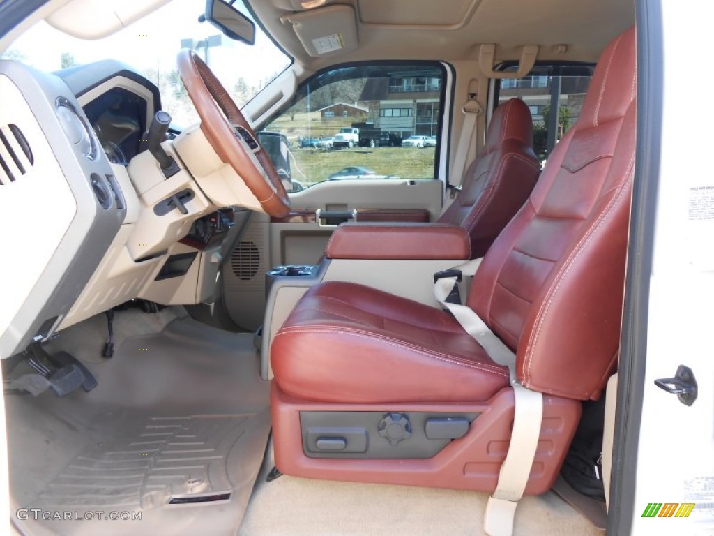 2010 F350 Super Duty King Ranch Crew Cab 4x4 - White Platinum Metallic Tri-Coat / Camel photo #7