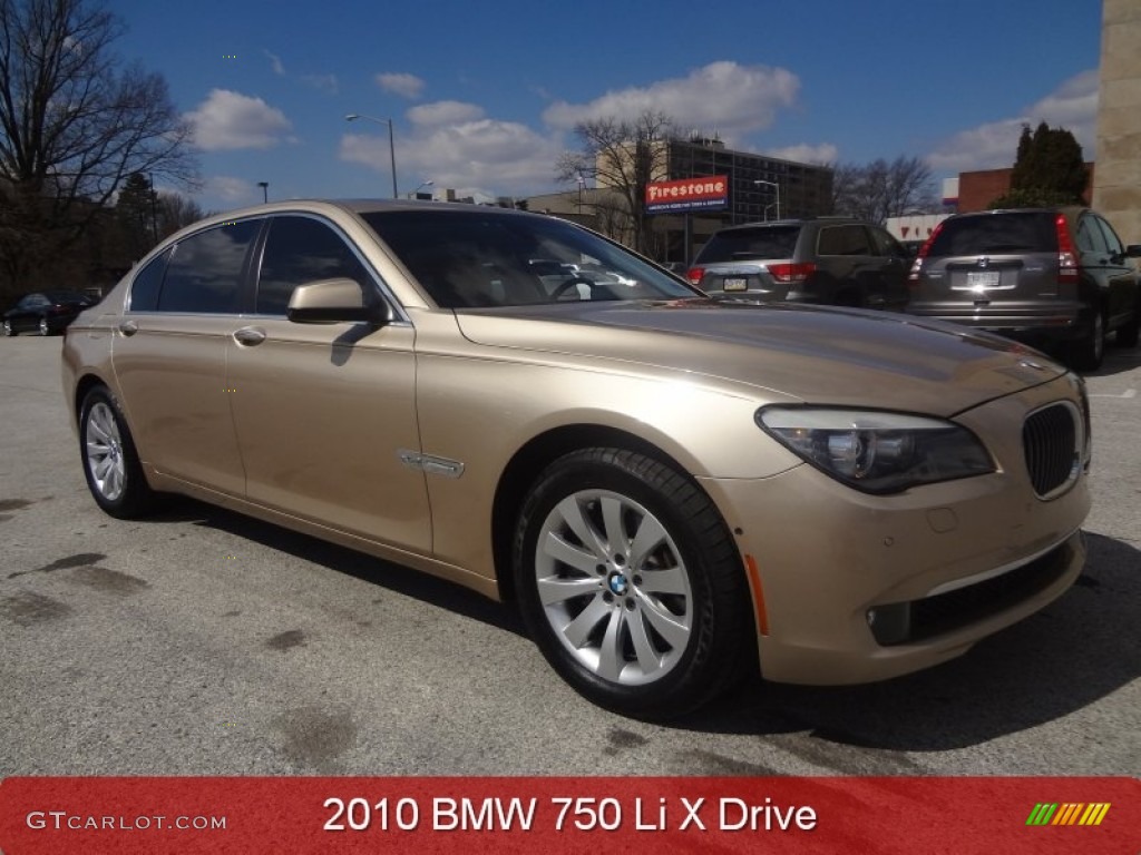 2010 7 Series 750Li xDrive Sedan - Milano Beige Metallic / Saddle/Black Nappa Leather photo #1