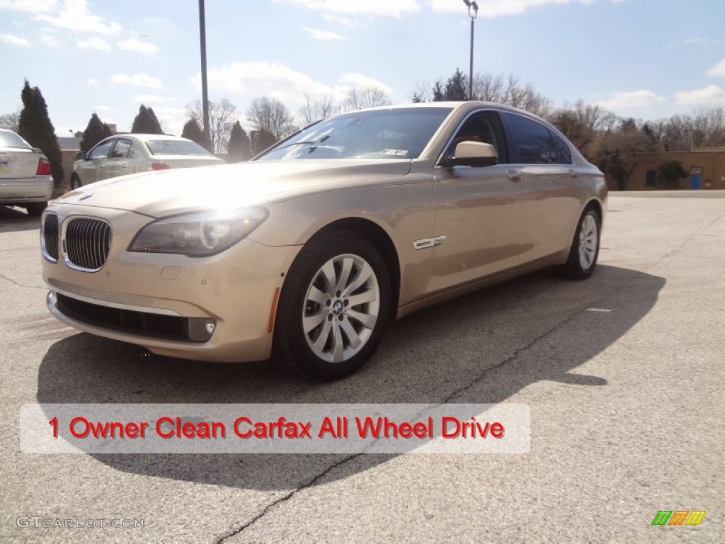 2010 7 Series 750Li xDrive Sedan - Milano Beige Metallic / Saddle/Black Nappa Leather photo #2