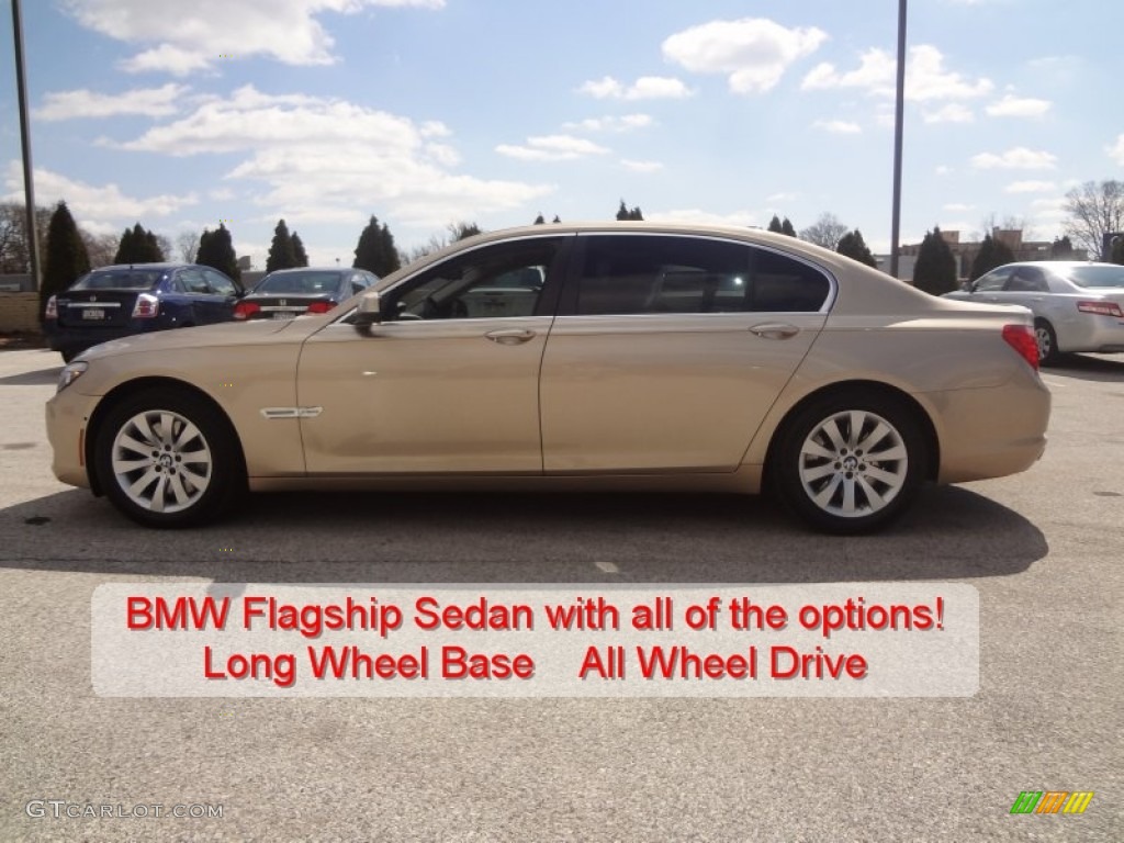 2010 7 Series 750Li xDrive Sedan - Milano Beige Metallic / Saddle/Black Nappa Leather photo #3