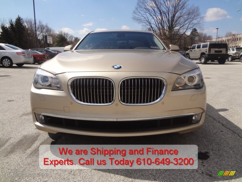 2010 7 Series 750Li xDrive Sedan - Milano Beige Metallic / Saddle/Black Nappa Leather photo #10