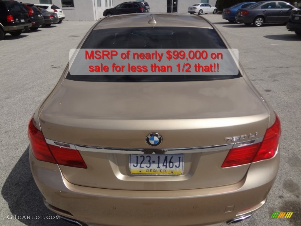 2010 7 Series 750Li xDrive Sedan - Milano Beige Metallic / Saddle/Black Nappa Leather photo #14