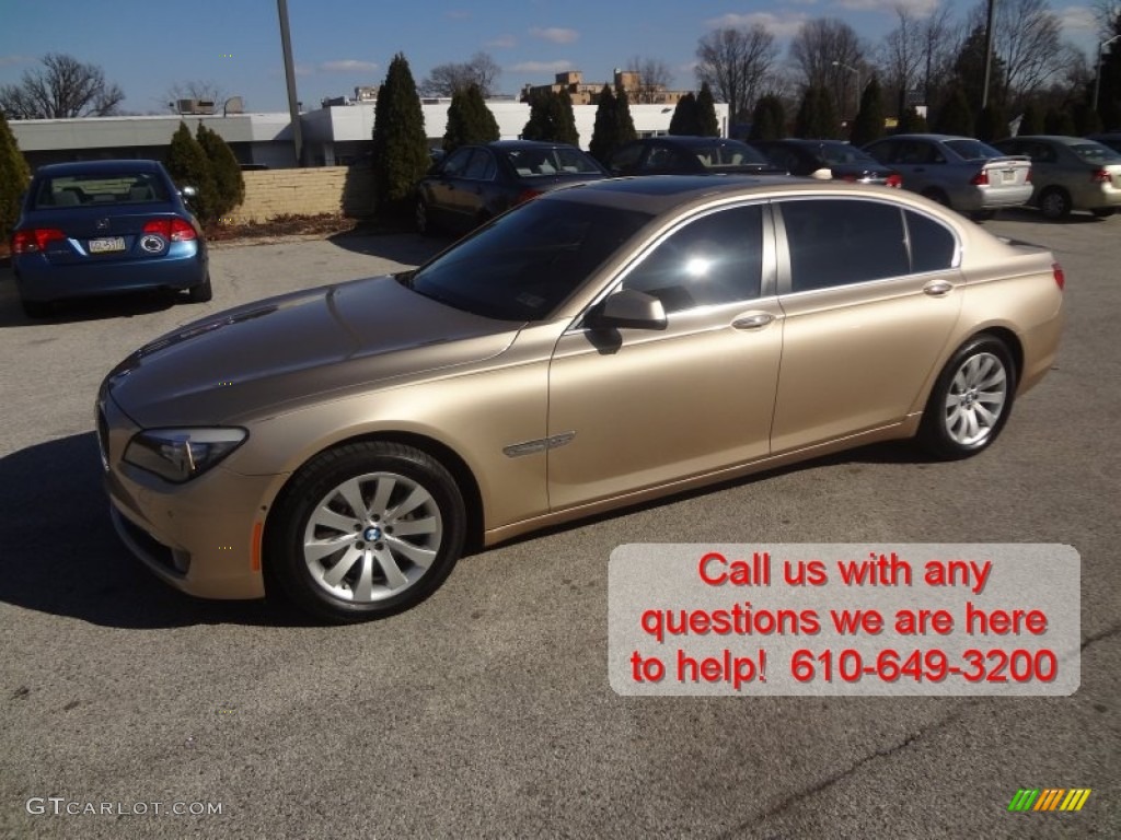 2010 7 Series 750Li xDrive Sedan - Milano Beige Metallic / Saddle/Black Nappa Leather photo #16