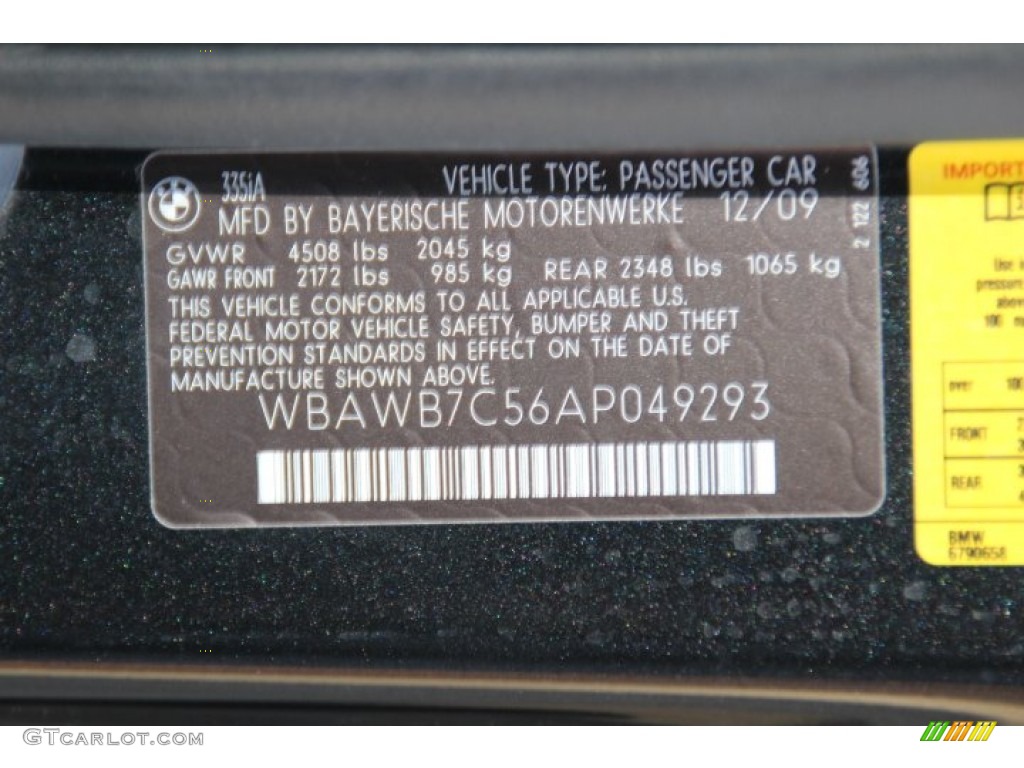 2010 3 Series 335i Coupe - Black Sapphire Metallic / Black photo #34