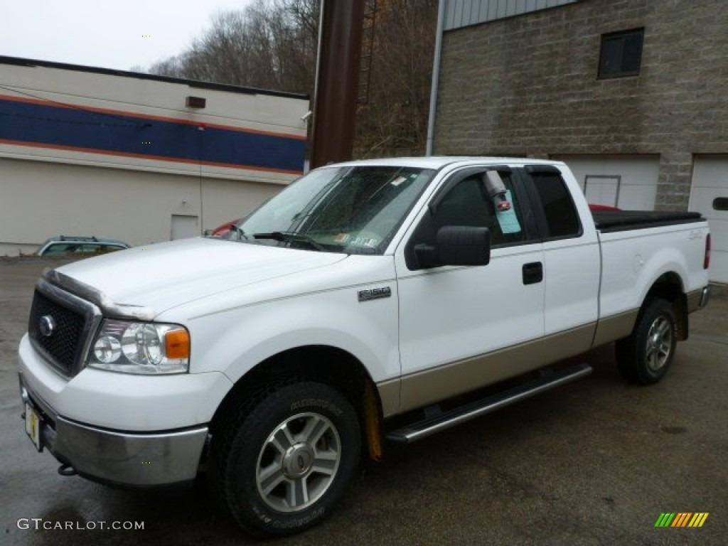 2007 F150 XLT SuperCab 4x4 - Oxford White / Tan photo #3