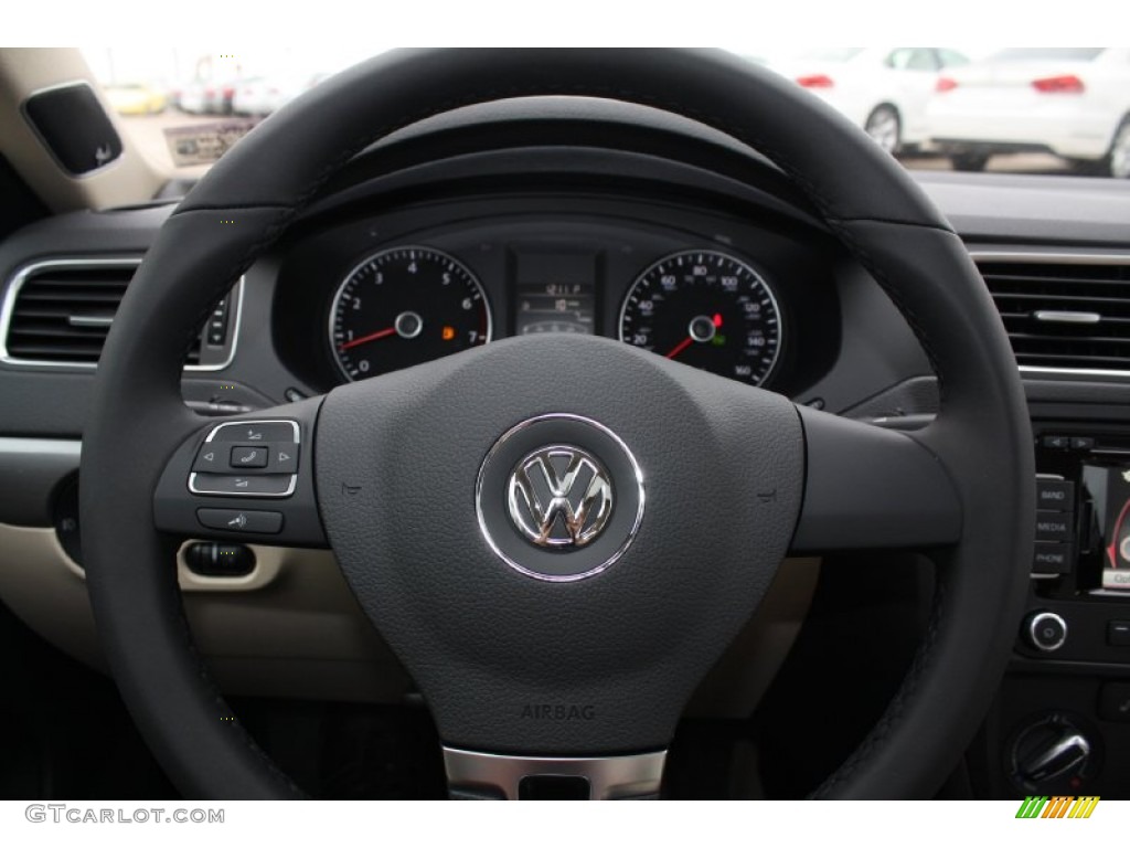 2013 Jetta SEL Sedan - Moonrock Silver Metallic / 2 Tone Black/Cornsilk photo #26