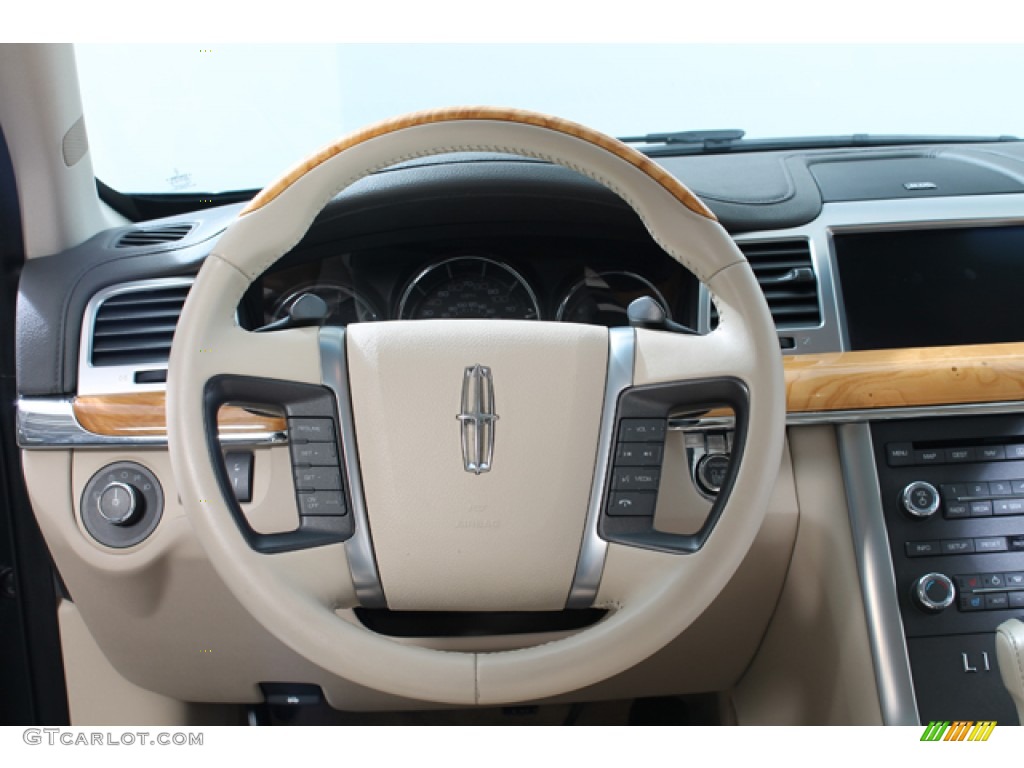 2010 Lincoln MKS EcoBoost AWD Light Camel/Olive Ash Steering Wheel Photo #79239859
