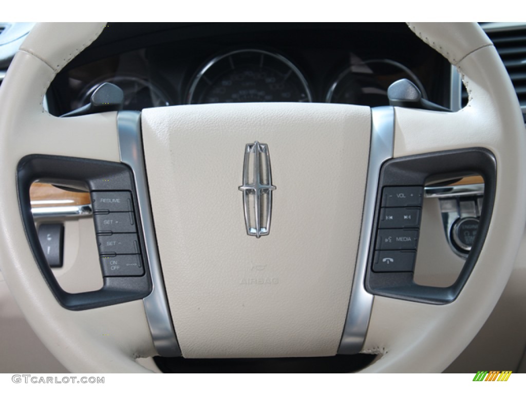 2010 Lincoln MKS EcoBoost AWD Light Camel/Olive Ash Steering Wheel Photo #79239883