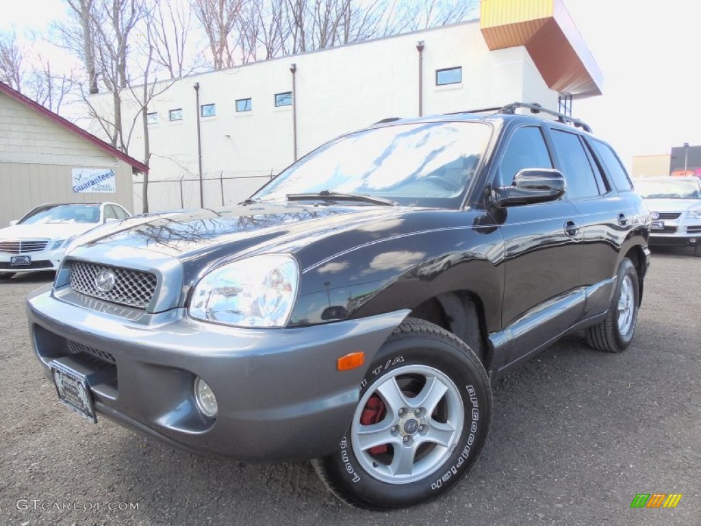 2001 Santa Fe LX V6 4WD - Obsidian Black / Gray photo #1