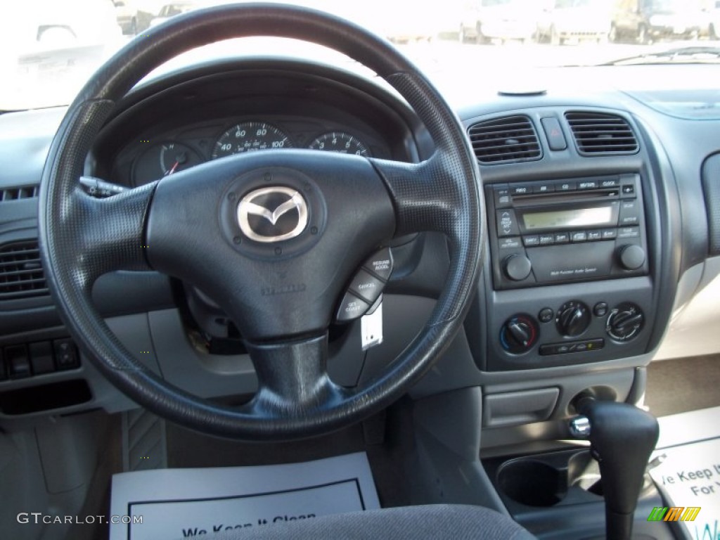 2003 Mazda Protege LX Gray Steering Wheel Photo #79241805