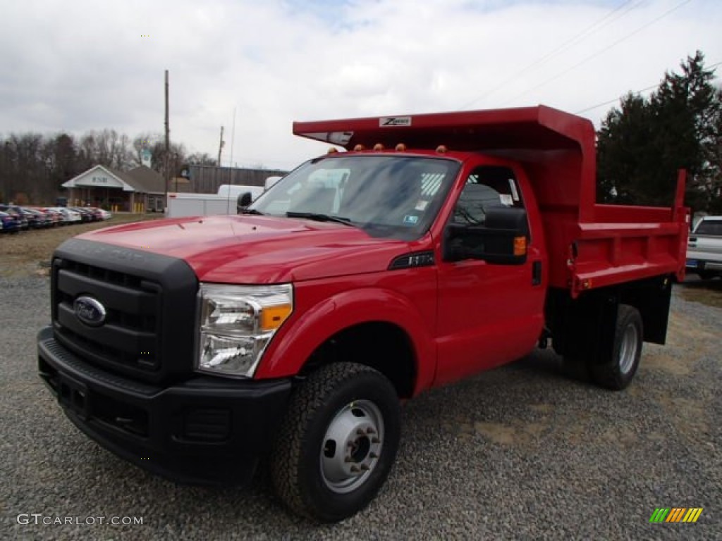 Vermillion Red 2013 Ford F350 Super Duty XL Regular Cab Dually Chassis Exterior Photo #79245559