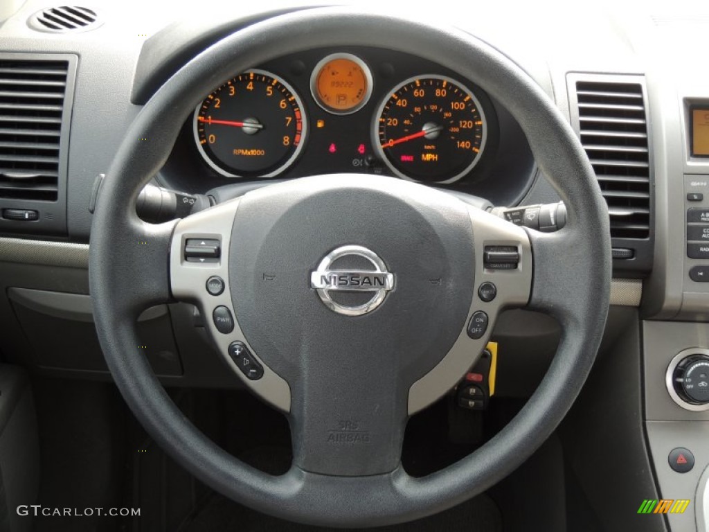 2009 Nissan Sentra 2.0 S Charcoal Steering Wheel Photo #79246510