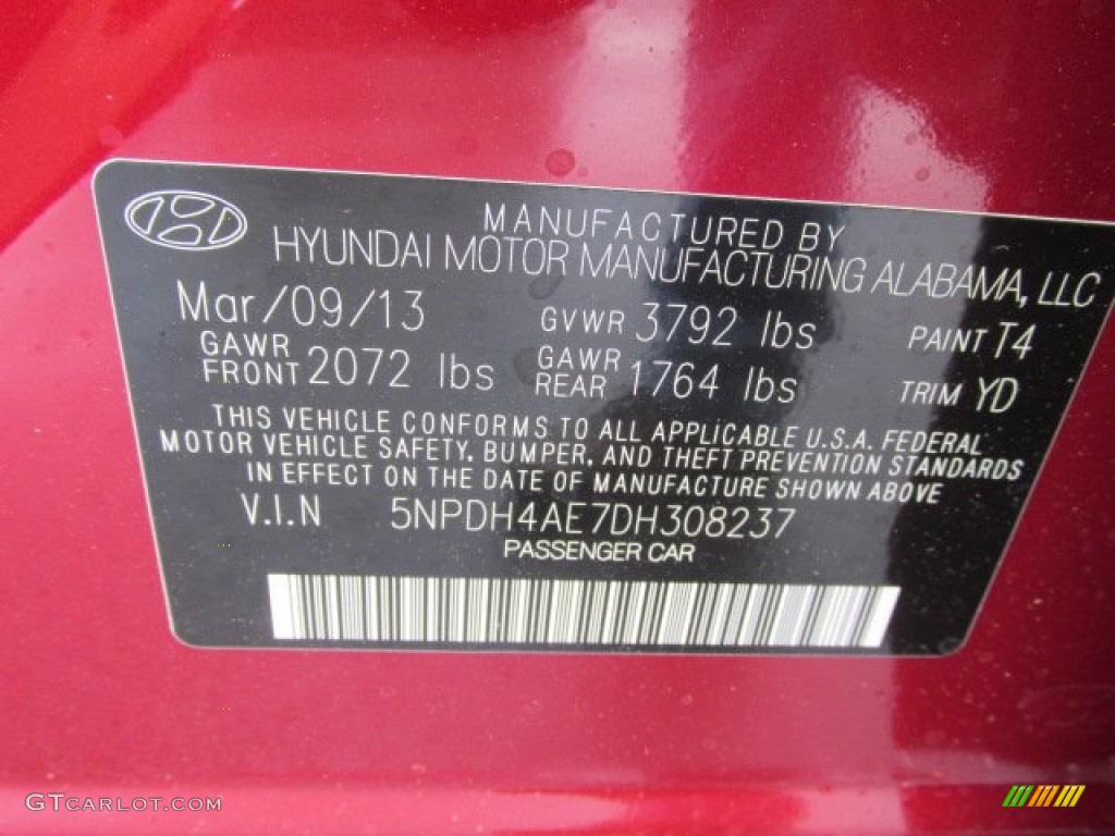 2013 Elantra GLS - Sparkling Ruby / Beige photo #10