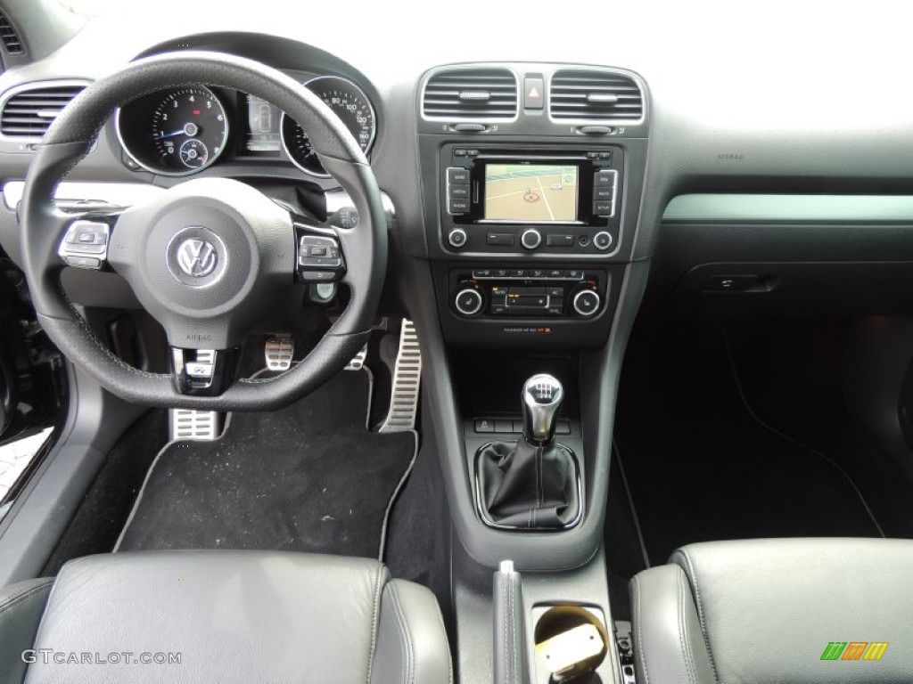 2012 Volkswagen Golf R 2 Door 4Motion R Titan Black Leather Dashboard Photo #79247191