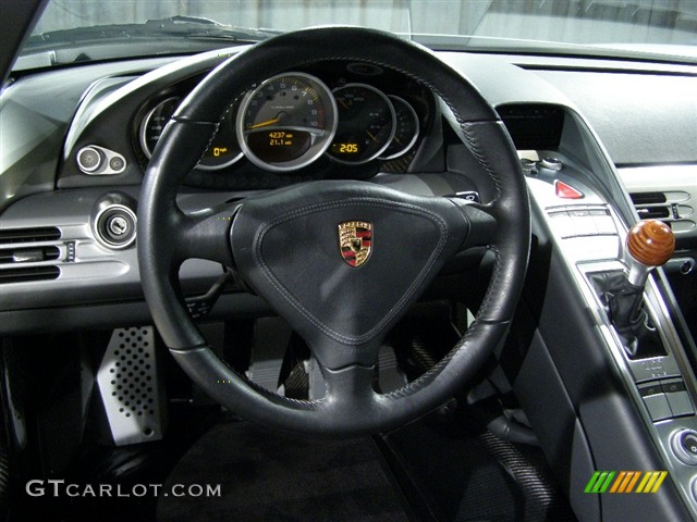 2005 Porsche Carrera GT Standard Carrera GT Model Dark Grey Natural Leather Steering Wheel Photo #79254