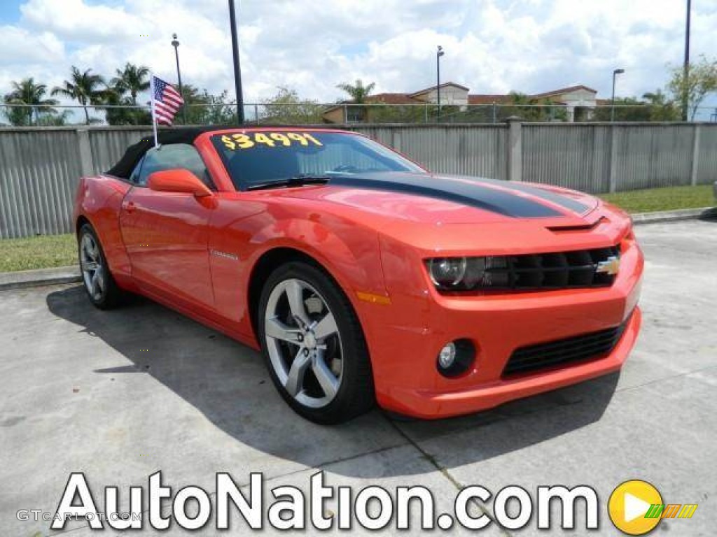 2011 Camaro SS/RS Convertible - Inferno Orange Metallic / Black photo #1