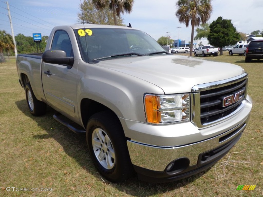 Silver Birch Metallic 2009 GMC Sierra 1500 SLE Regular Cab 4x4 Exterior Photo #79261657