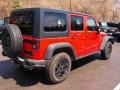 2013 Rock Lobster Red Jeep Wrangler Unlimited Sahara 4x4  photo #3