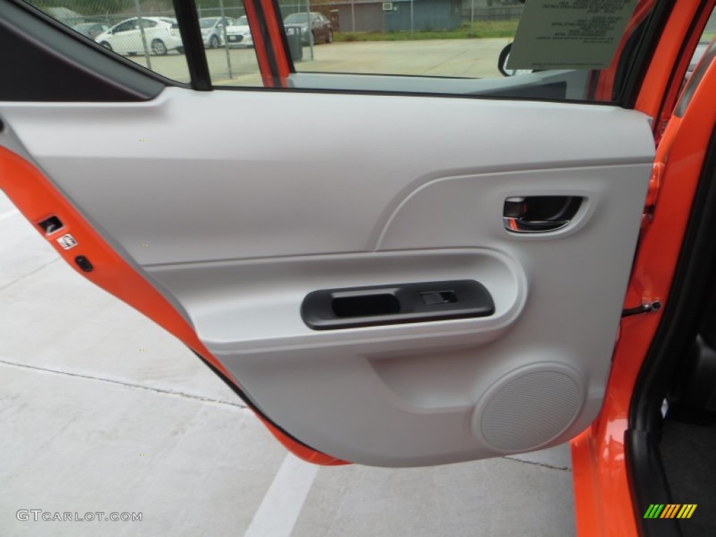 2013 Toyota Prius c Hybrid Two Light Blue Gray/Black Door Panel Photo #79265063