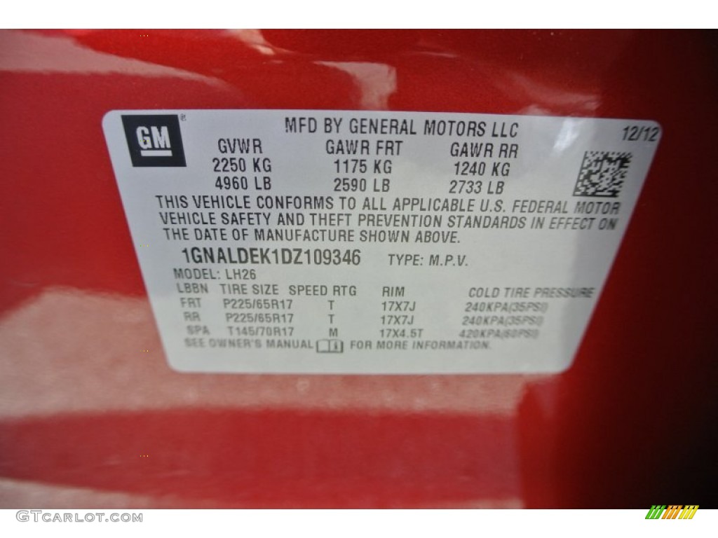 2013 Equinox LT - Crystal Red Tintcoat / Jet Black photo #7