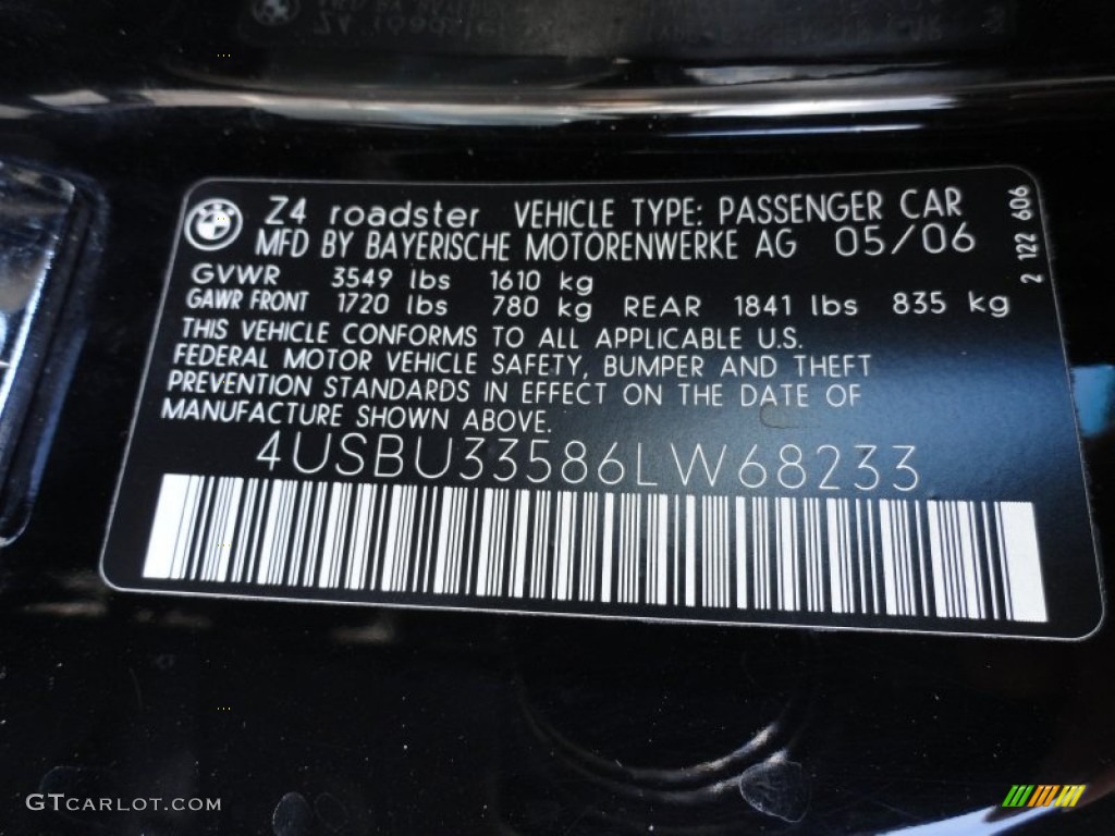 2006 Z4 3.0i Roadster - Black Sapphire Metallic / Black photo #11