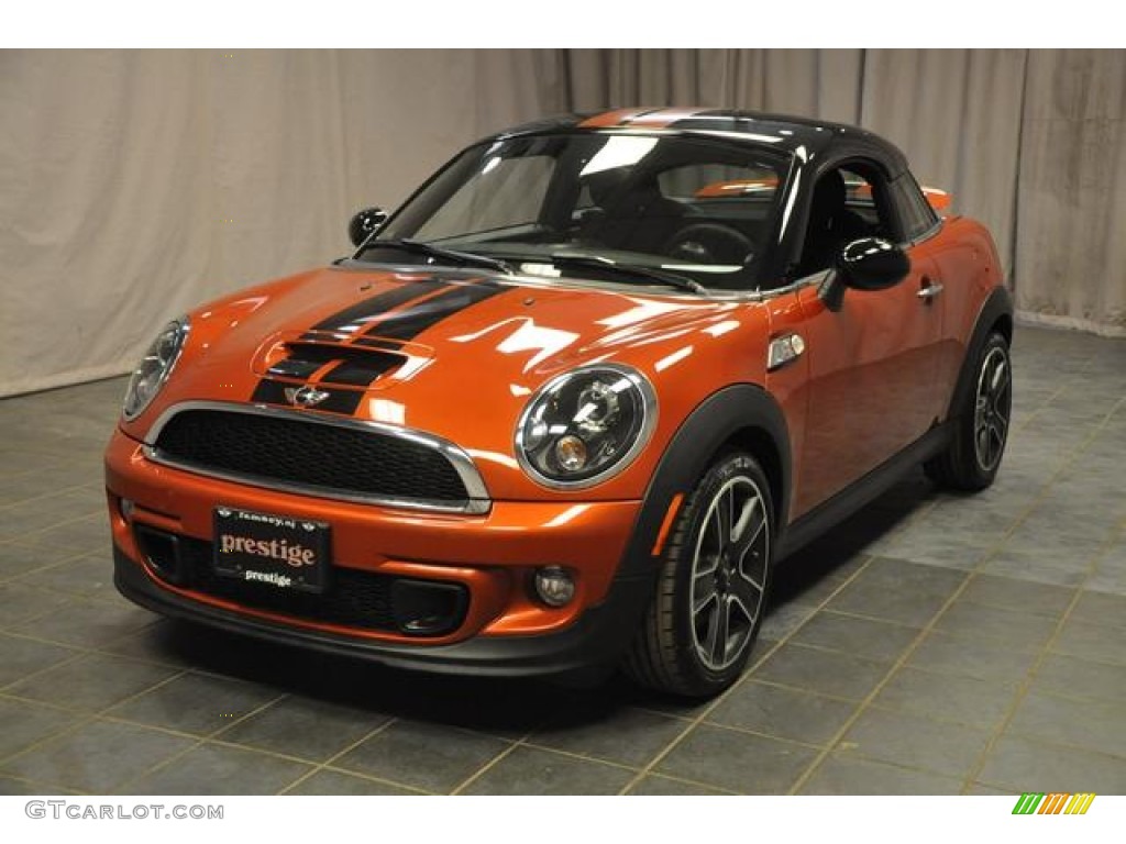 2012 Cooper S Coupe - Spice Orange Metallic / Carbon Black photo #1