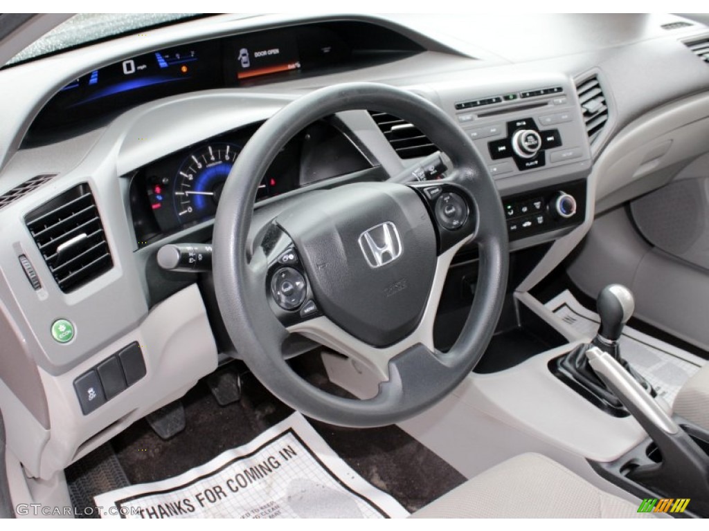 2012 Honda Civic LX Sedan Gray Dashboard Photo #79275661
