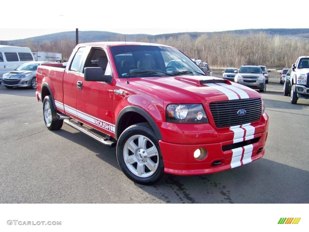 Bright Red 2005 Ford F150 Boss 5.4 SuperCab 4x4 Exterior Photo #79278537