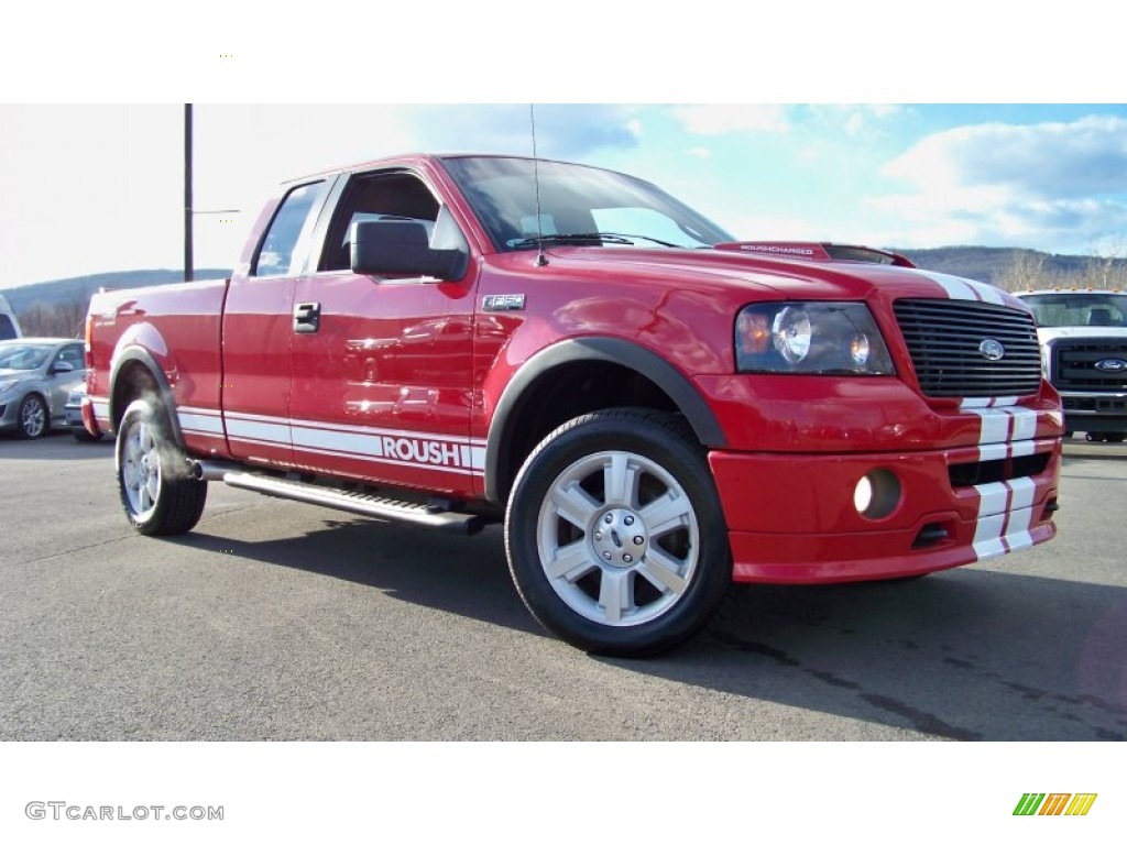Bright Red 2005 Ford F150 Boss 5.4 SuperCab 4x4 Exterior Photo #79278848