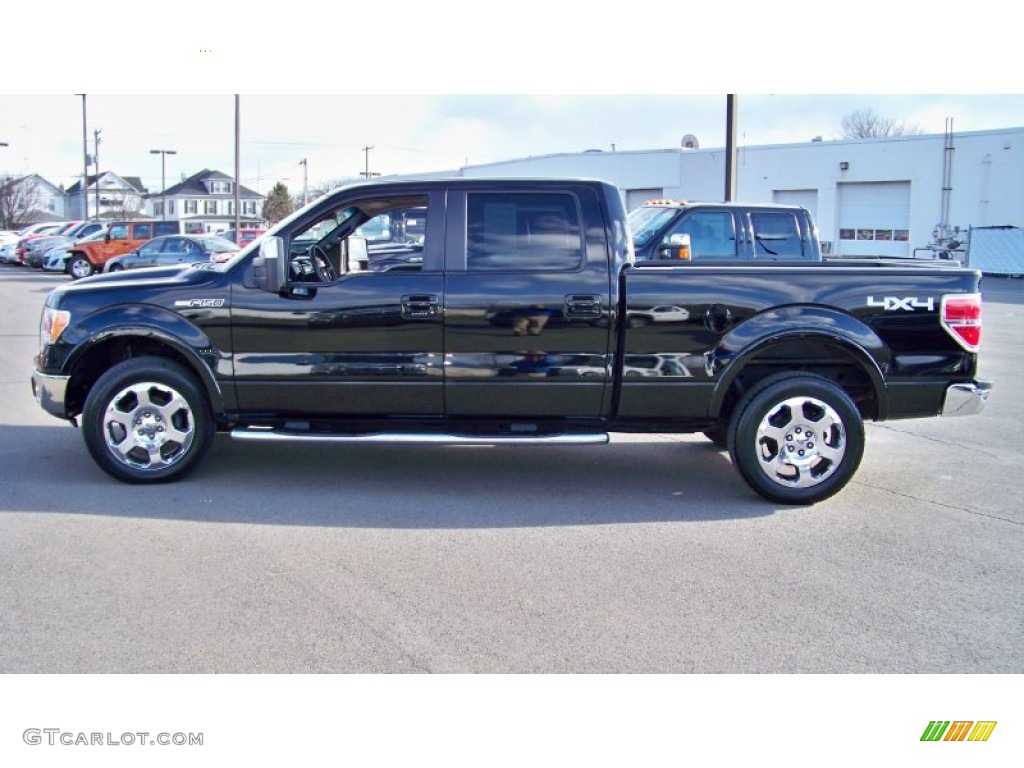 2009 F150 Lariat SuperCrew 4x4 - Black / Black/Black photo #8