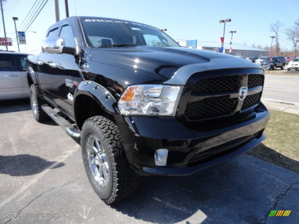 2013 1500 Express Crew Cab 4x4 - Black / Black/Diesel Gray photo #2