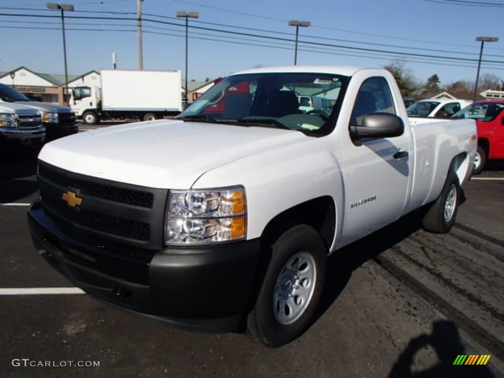 2013 Silverado 1500 Work Truck Regular Cab 4x4 - Summit White / Dark Titanium photo #2