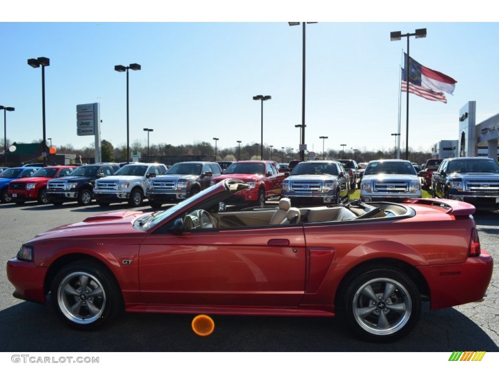 Laser Red Metallic 2002 Ford Mustang GT Convertible Exterior Photo #79284884