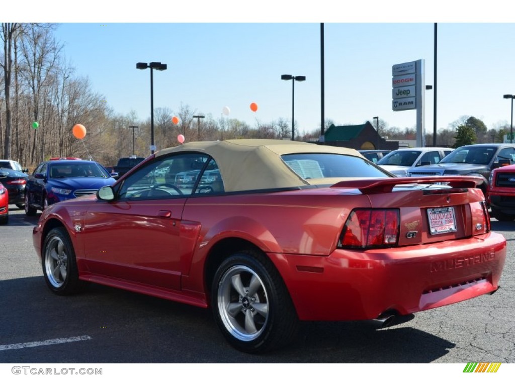 2002 Mustang GT Convertible - Laser Red Metallic / Medium Parchment photo #25