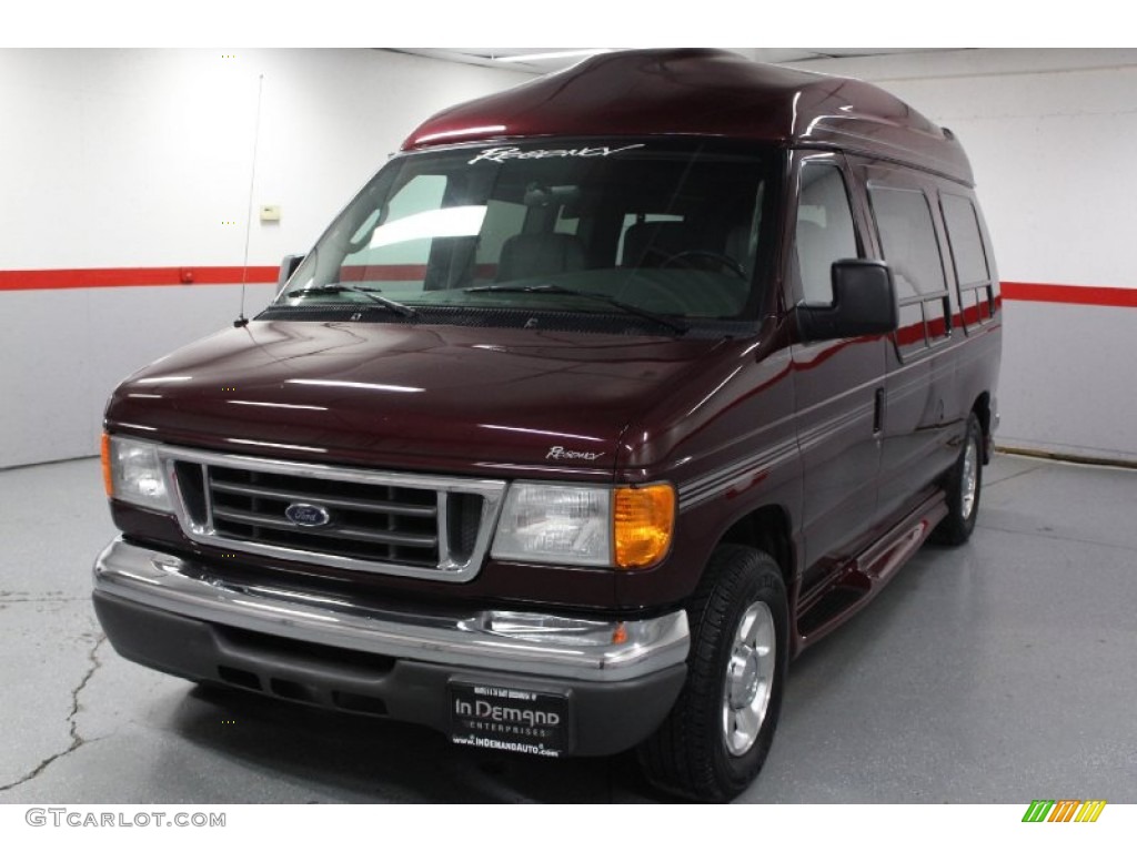 2005 E Series Van E150 Passenger Conversion - Dark Toreador Red Metallic / Medium Flint photo #5