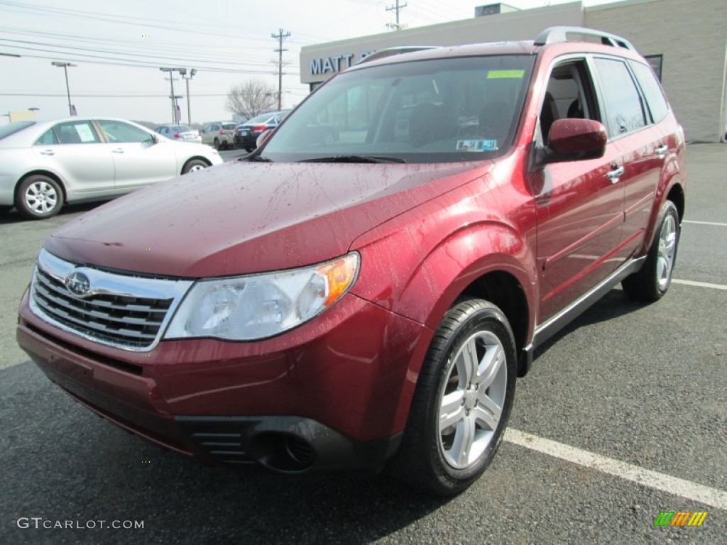 2009 Forester 2.5 X Premium - Camellia Red Pearl / Black photo #2