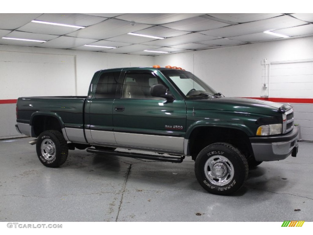 1999 Ram 2500 Laramie Extended Cab 4x4 - Emerald Green Pearl / Tan photo #1