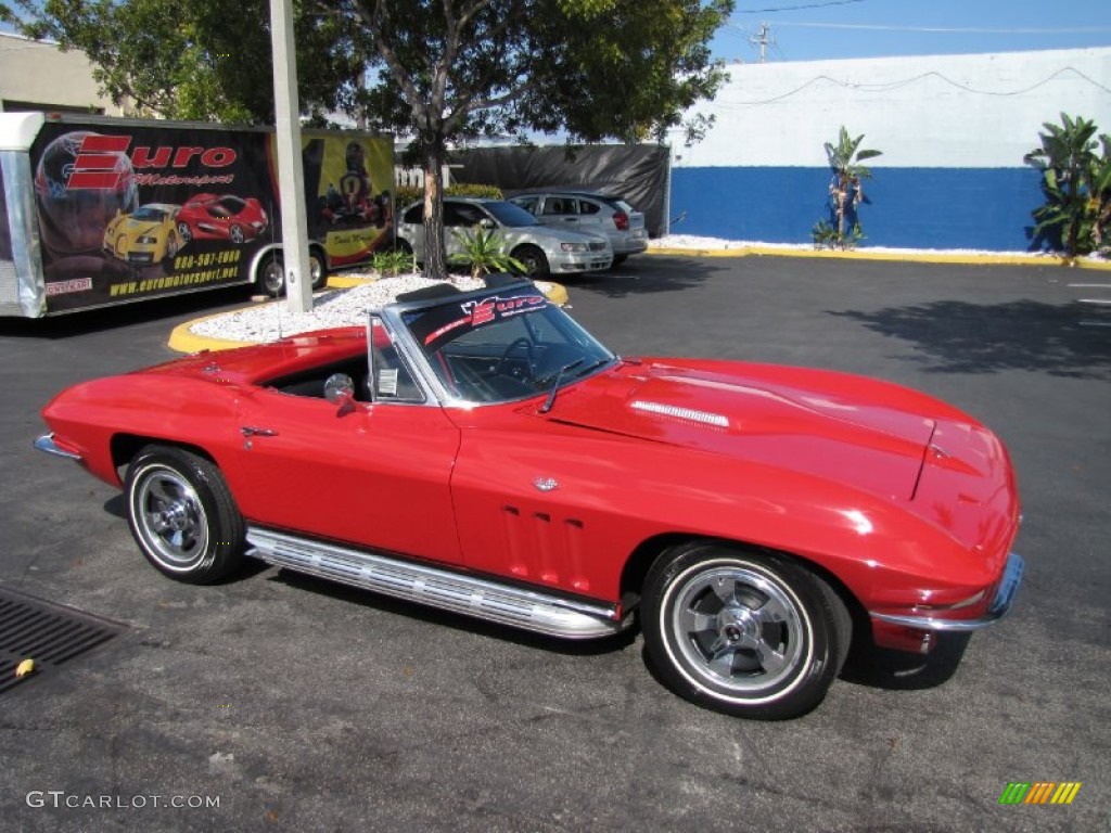 1966 Corvette Sting Ray Convertible - Rally Red / Black photo #1