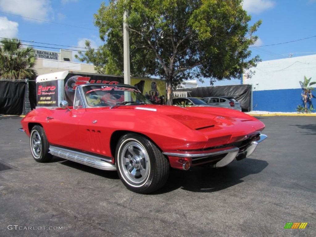 1966 Corvette Sting Ray Convertible - Rally Red / Black photo #2