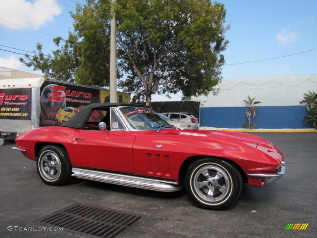 1966 Corvette Sting Ray Convertible - Rally Red / Black photo #32