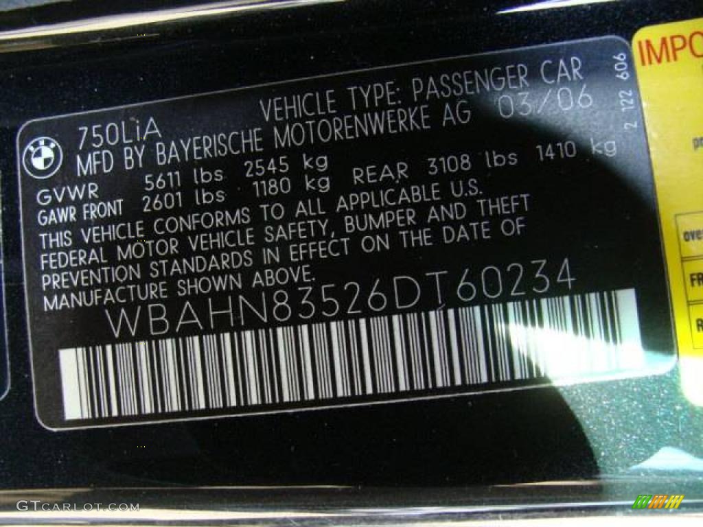 2006 7 Series 750Li Sedan - Black Sapphire Metallic / Black/Black photo #26