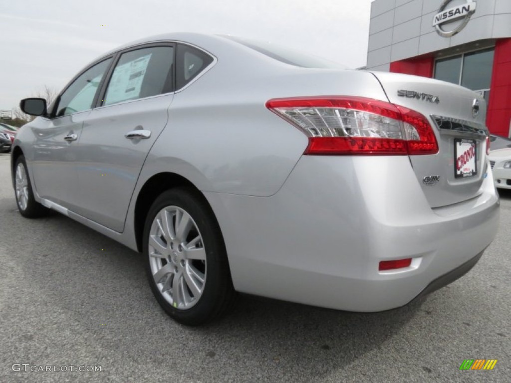 2013 Sentra SL - Brilliant Silver Metallic / Charcoal photo #3