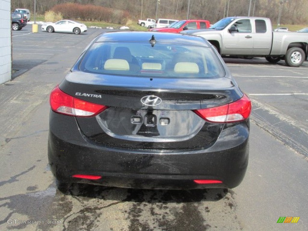 2012 Elantra GLS - Black Noir Pearl / Beige photo #7