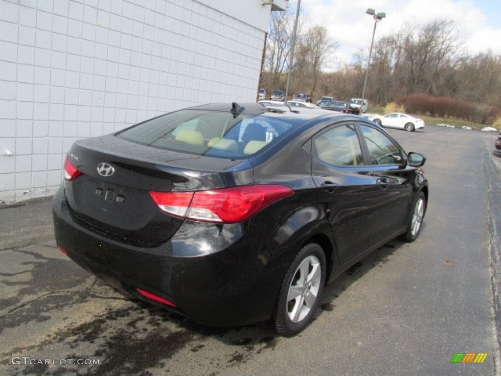 2012 Elantra GLS - Black Noir Pearl / Beige photo #8
