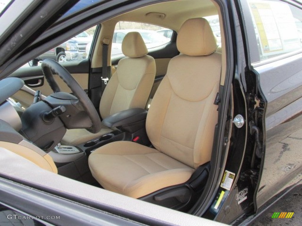 2012 Elantra GLS - Black Noir Pearl / Beige photo #12