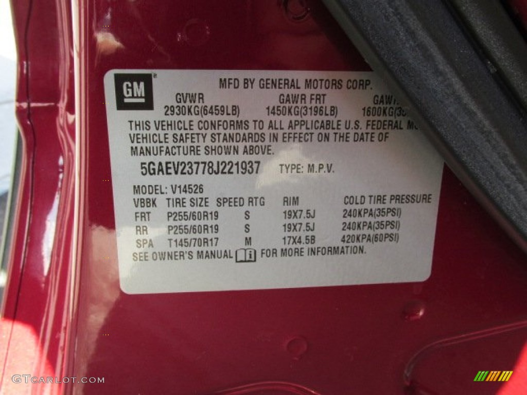 2008 Enclave CXL AWD - Red Jewel / Titanium/Dark Titanium photo #24