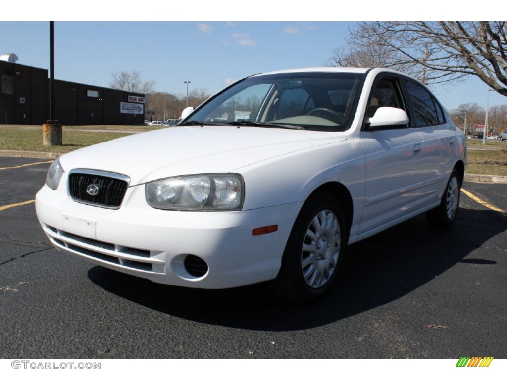 2003 Elantra GLS Sedan - Nordic White / Beige photo #1