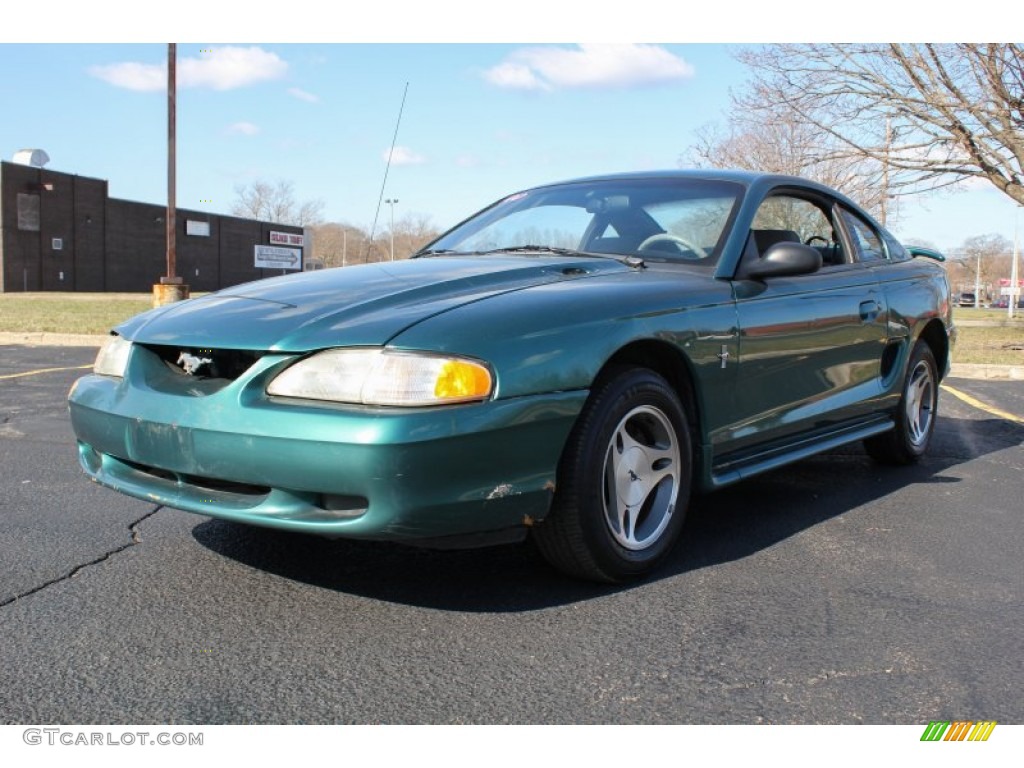 1998 Mustang V6 Coupe - Pacific Green Metallic / Medium Graphite photo #1